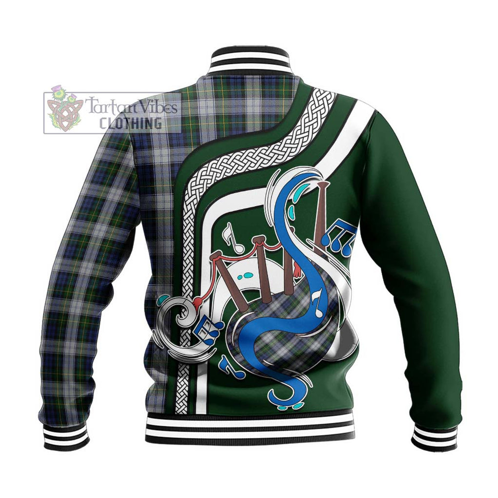 Tartan Vibes Clothing Gordon Dress Tartan Baseball Jacket with Epic Bagpipe Style