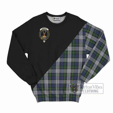 Gordon Dress Tartan Sweatshirt with Family Crest and Military Logo Style