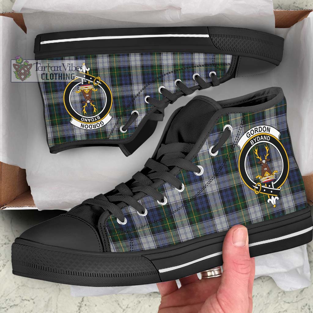 Tartan Vibes Clothing Gordon Dress Tartan High Top Shoes with Family Crest