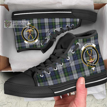 Gordon Dress Tartan High Top Shoes with Family Crest