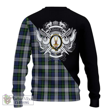 Gordon Dress Tartan Ugly Sweater with Family Crest and Military Logo Style