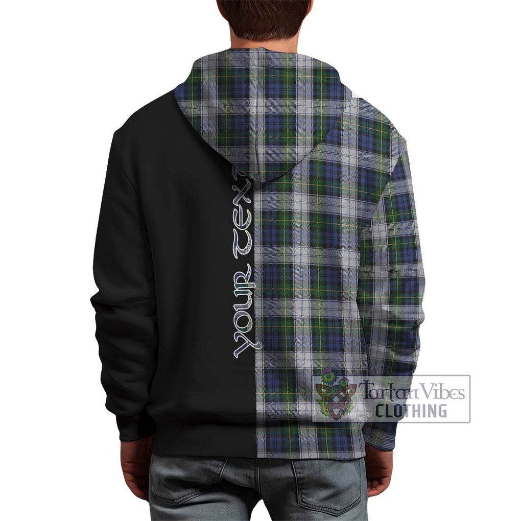 Gordon Dress Tartan Hoodie with Family Crest and Half Of Me Style - Tartanvibesclothing Shop