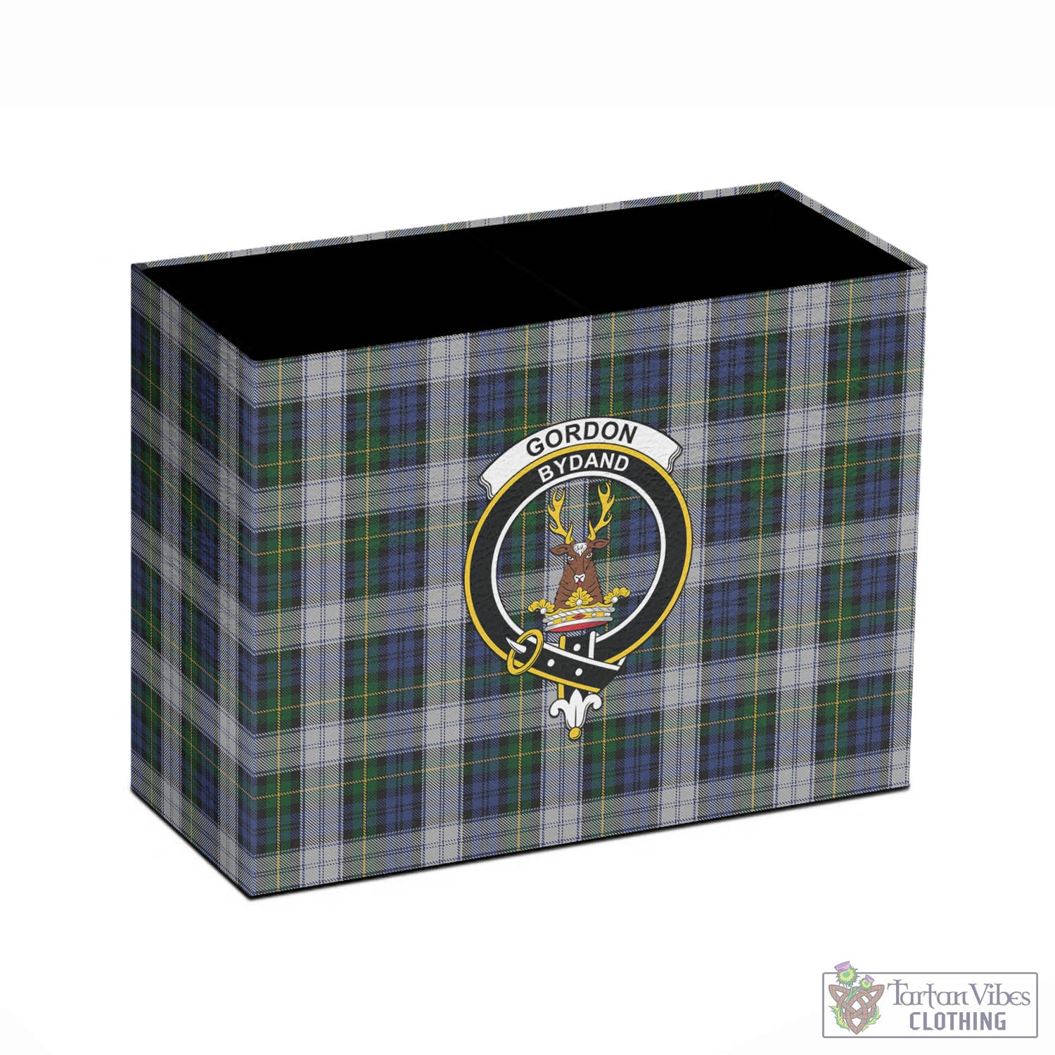 Tartan Vibes Clothing Gordon Dress Tartan Pen Holder with Family Crest