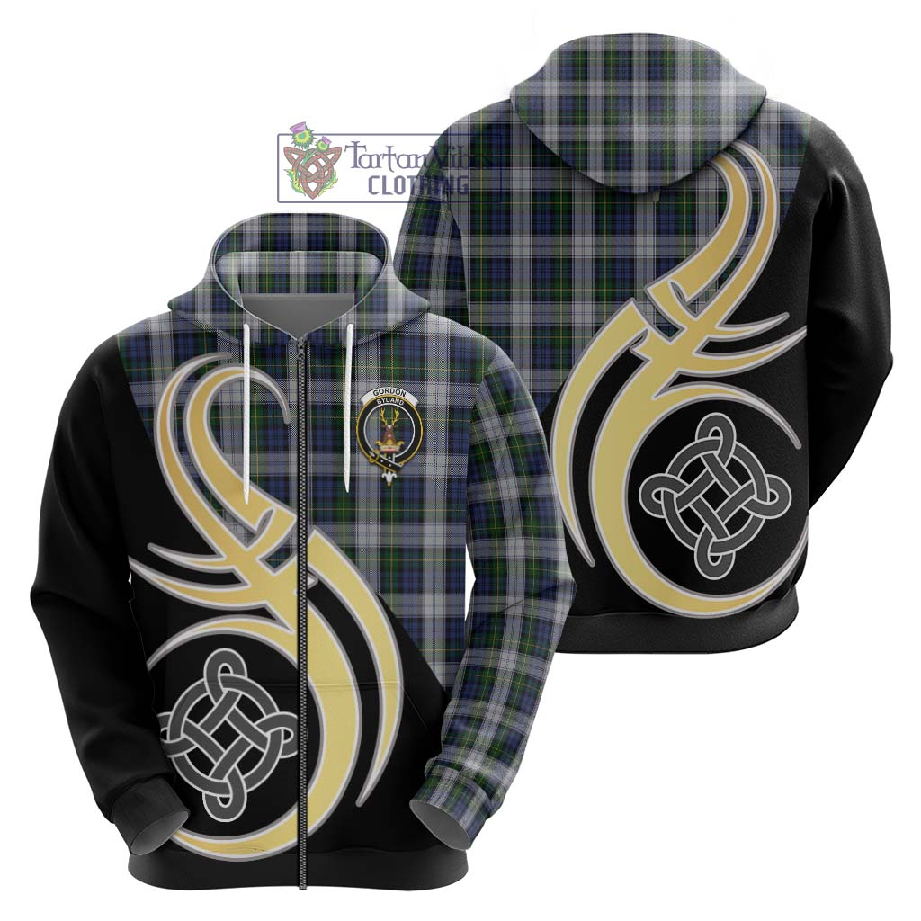 Gordon Dress Tartan Hoodie with Family Crest and Celtic Symbol Style - Tartan Vibes Clothing