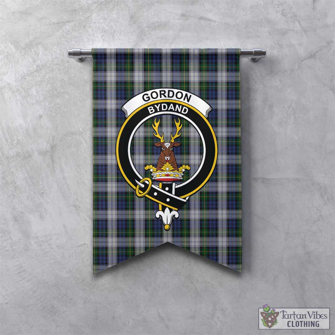 Tartan Vibes Clothing Gordon Dress Tartan Gonfalon, Tartan Banner with Family Crest