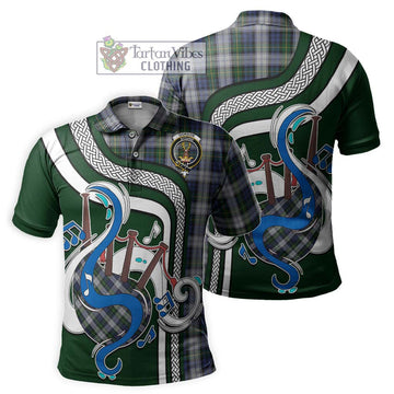 Gordon Dress Tartan Polo Shirt with Epic Bagpipe Style