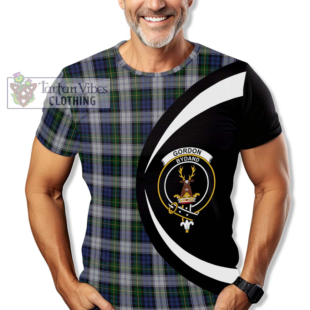 Tartan Vibes Clothing Gordon Dress Tartan T-Shirt with Family Crest Circle Style