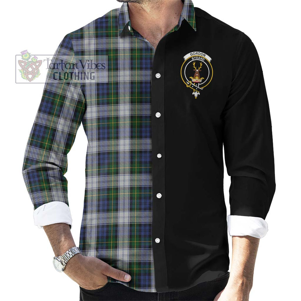 Gordon Dress Tartan Long Sleeve Button Shirt with Family Crest and Half Of Me Style - Tartanvibesclothing Shop