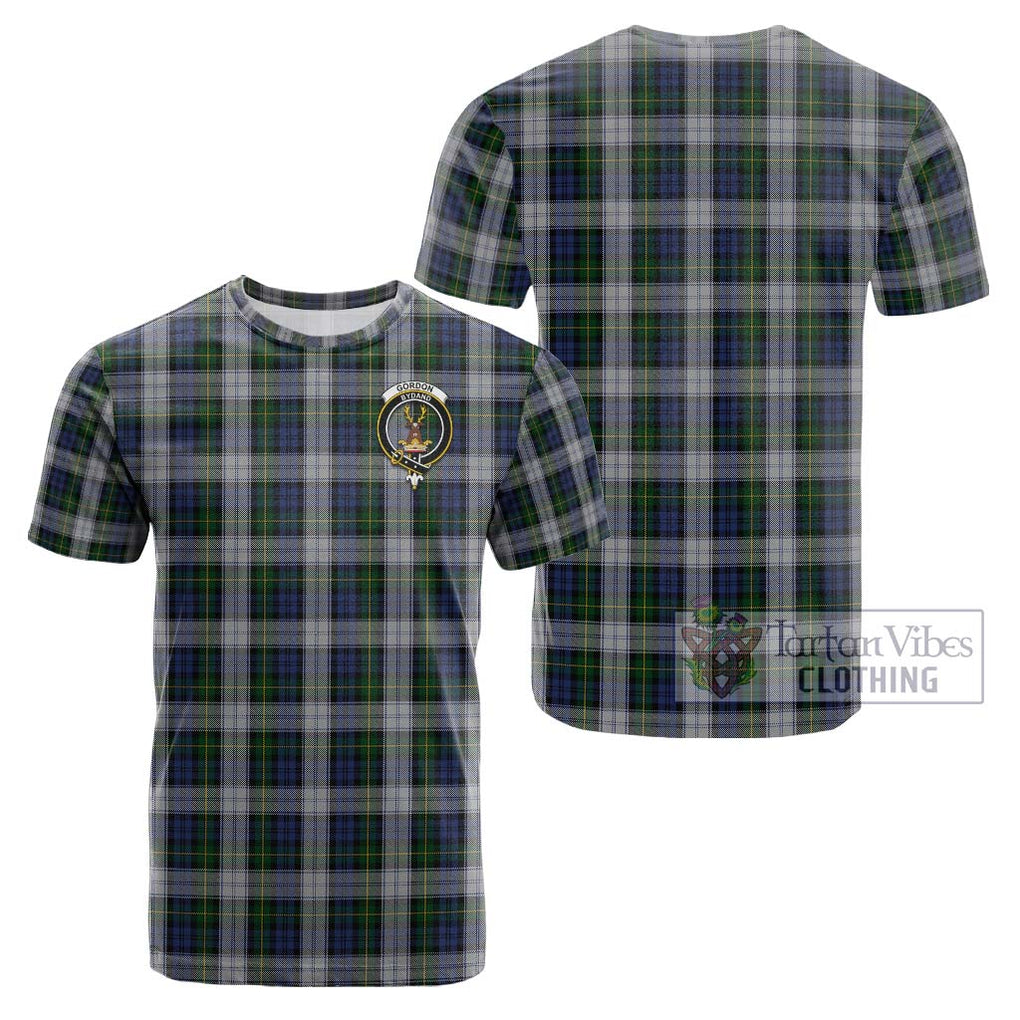 Gordon Dress Tartan Cotton T-Shirt with Family Crest Kid's Shirt - Tartanvibesclothing Shop