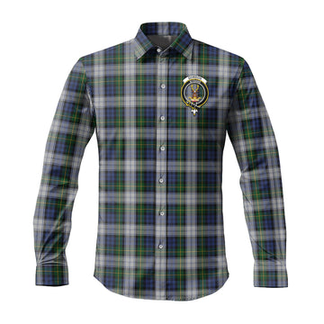 Gordon Dress Tartan Long Sleeve Button Up Shirt with Family Crest