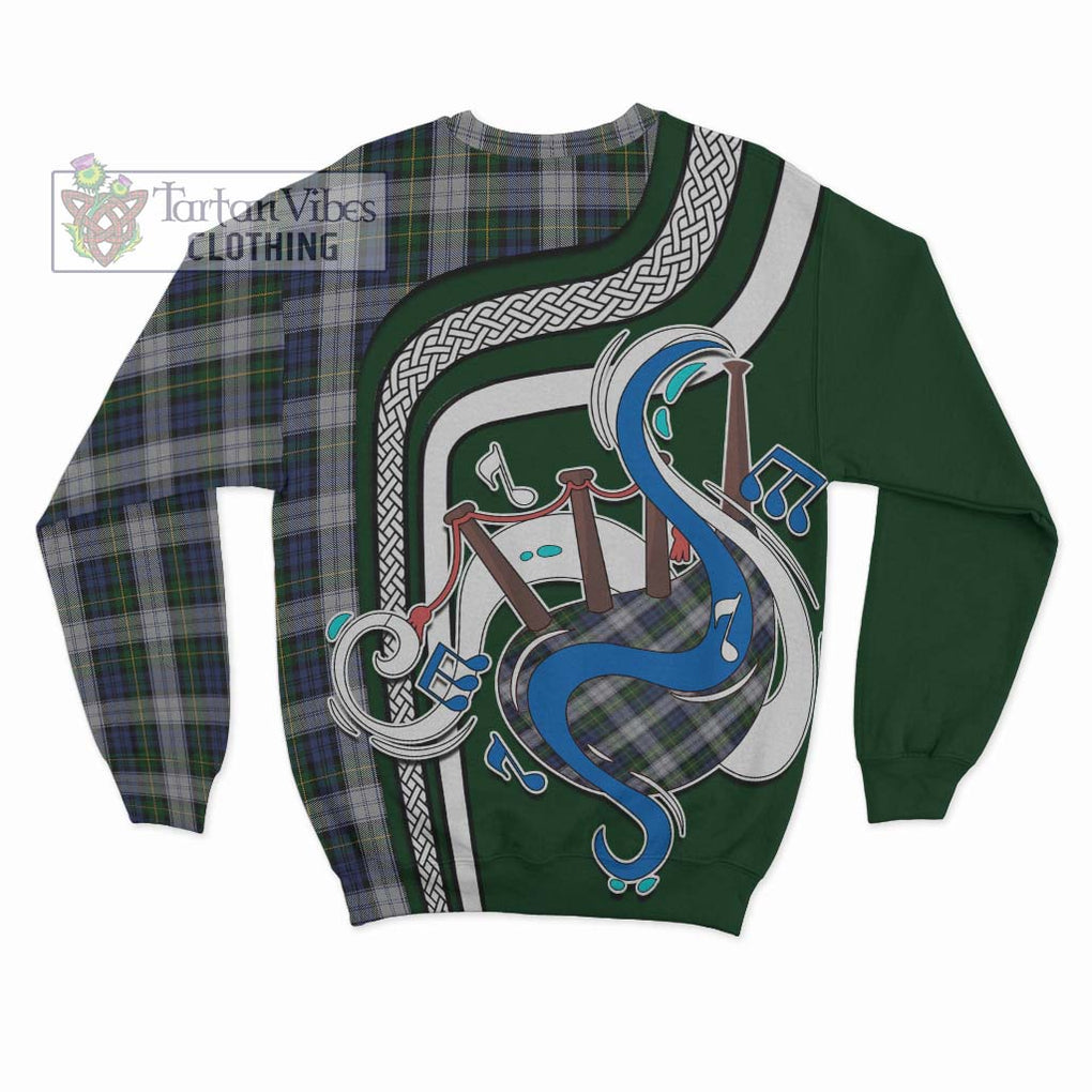 Tartan Vibes Clothing Gordon Dress Tartan Sweatshirt with Epic Bagpipe Style