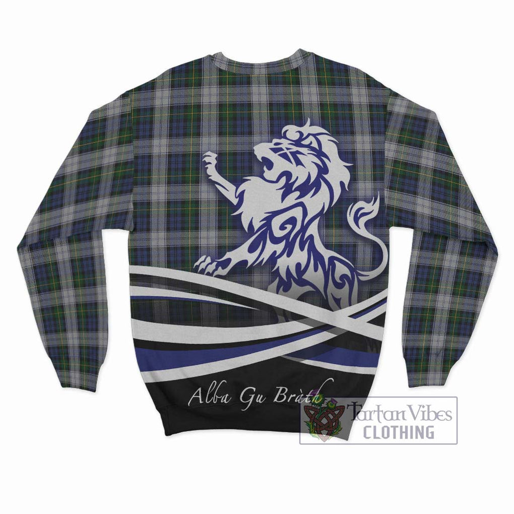 Gordon Dress Tartan Sweatshirt with Alba Gu Brath Regal Lion Emblem - Tartanvibesclothing Shop