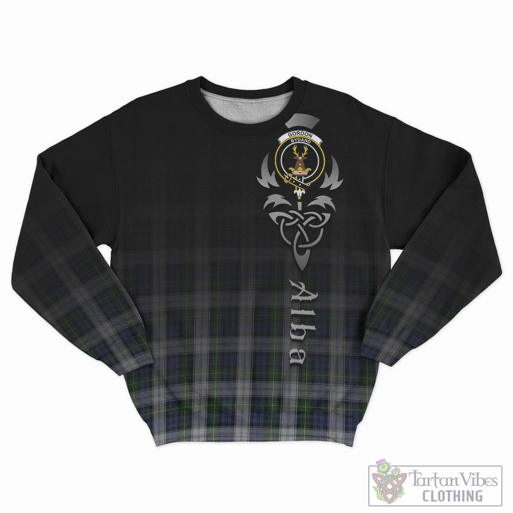 Tartan Vibes Clothing Gordon Dress Tartan Sweatshirt Featuring Alba Gu Brath Family Crest Celtic Inspired