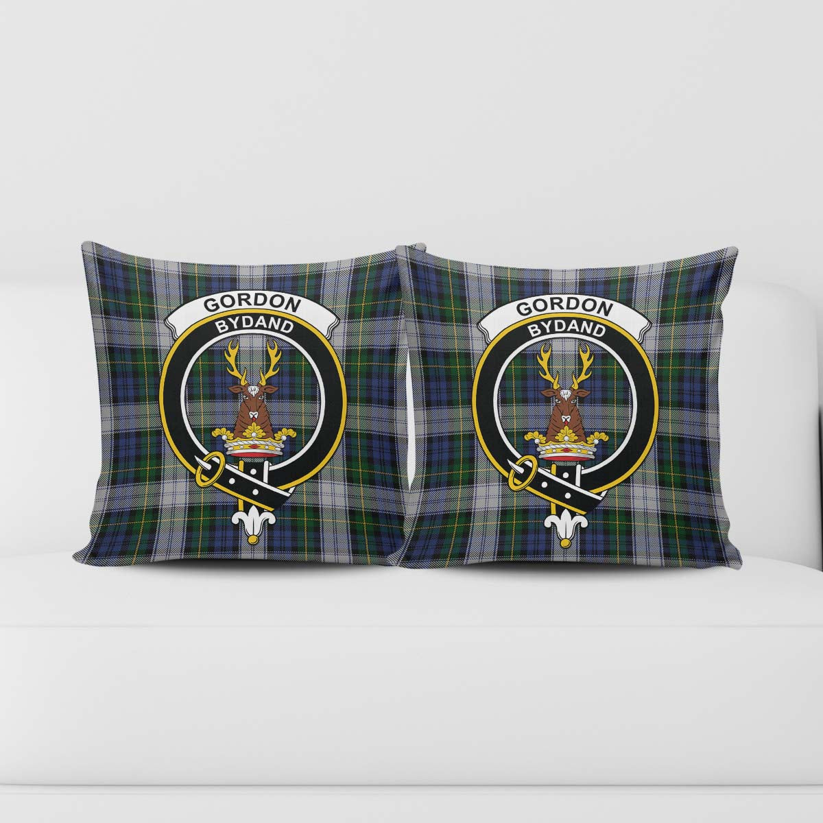 Gordon Dress Tartan Pillow Cover with Family Crest - Tartanvibesclothing