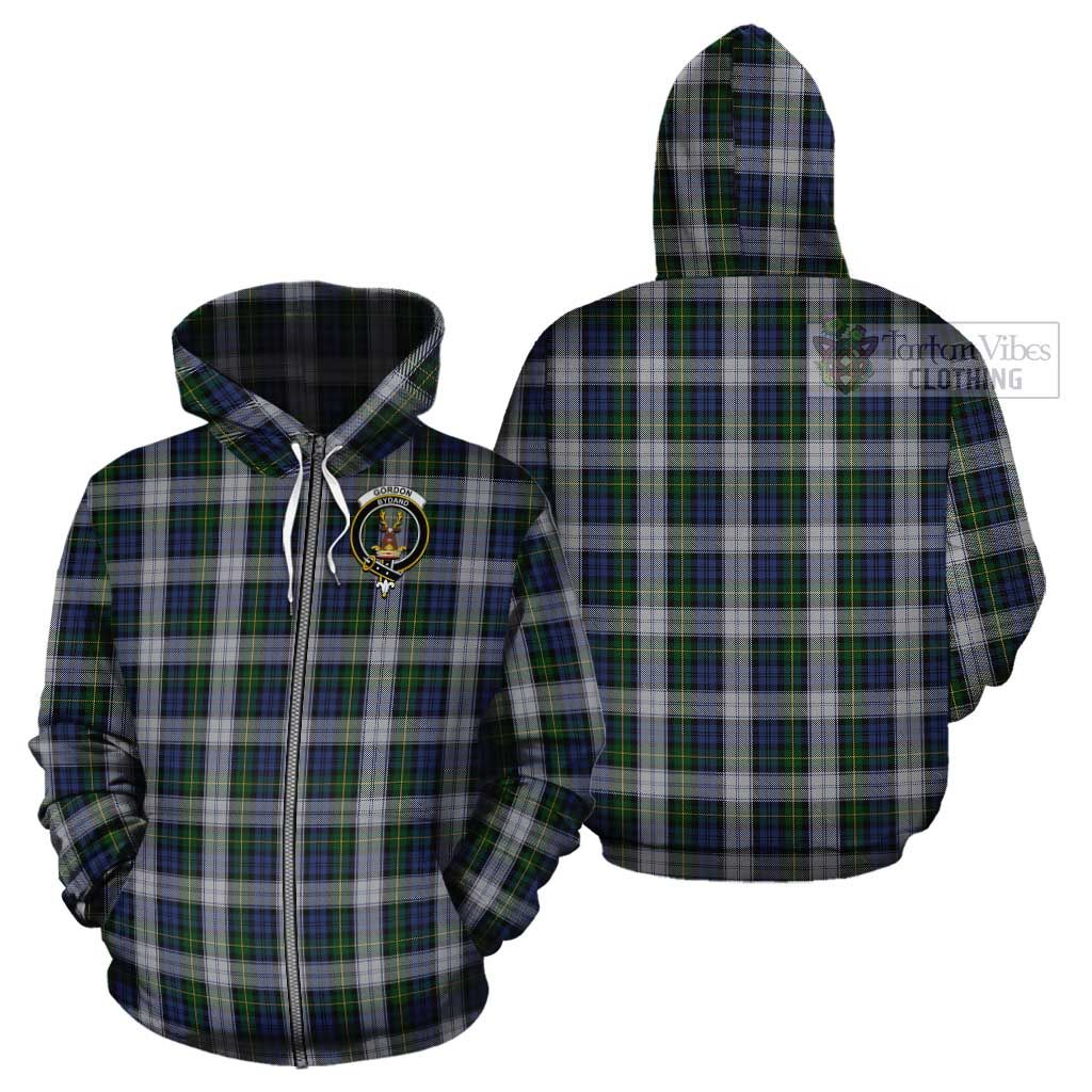 Tartan Vibes Clothing Gordon Dress Tartan Cotton Hoodie with Family Crest