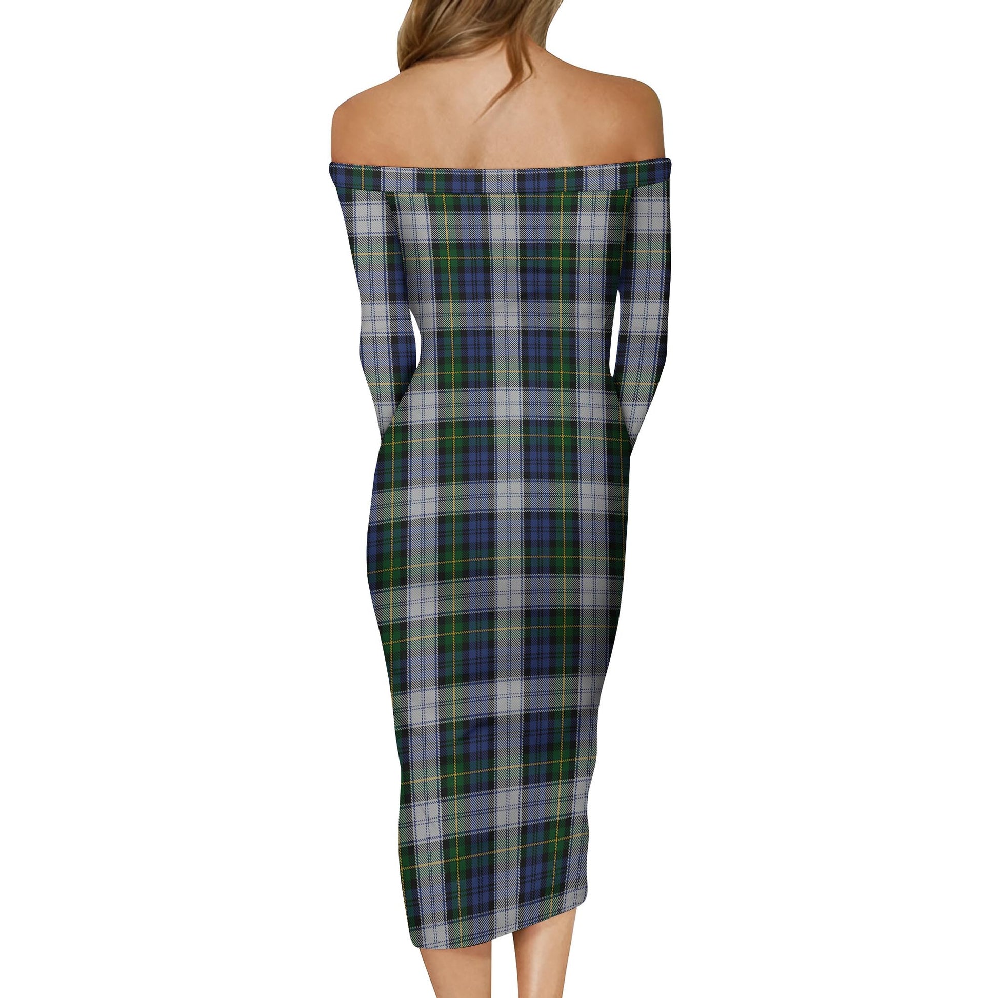 Gordon Dress Tartan Off Shoulder Lady Dress - Tartanvibesclothing