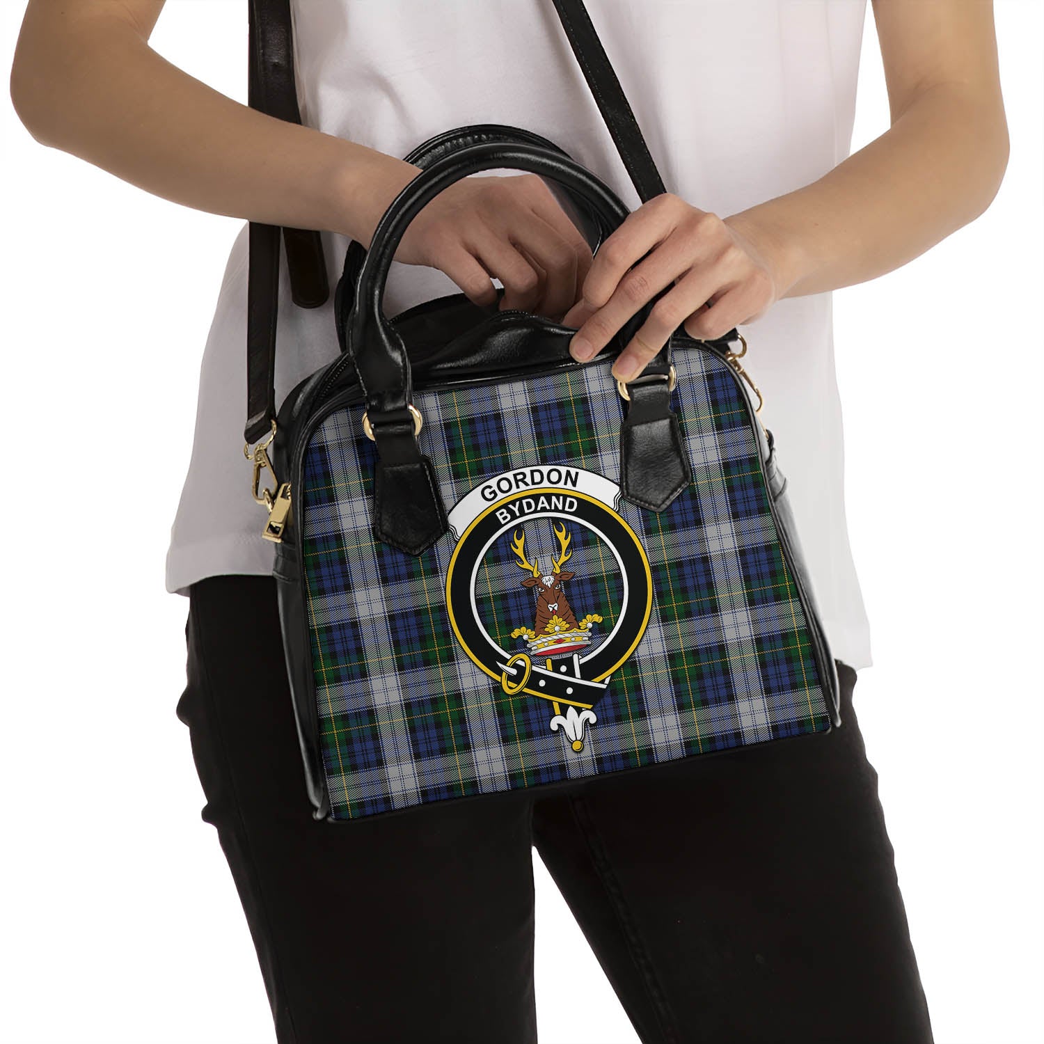 Gordon Dress Tartan Shoulder Handbags with Family Crest - Tartanvibesclothing