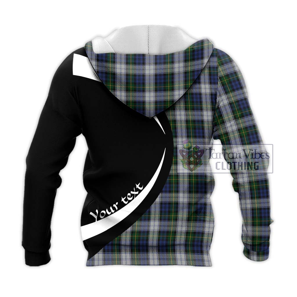 Gordon Dress Tartan Knitted Hoodie with Family Crest Circle Style - Tartan Vibes Clothing