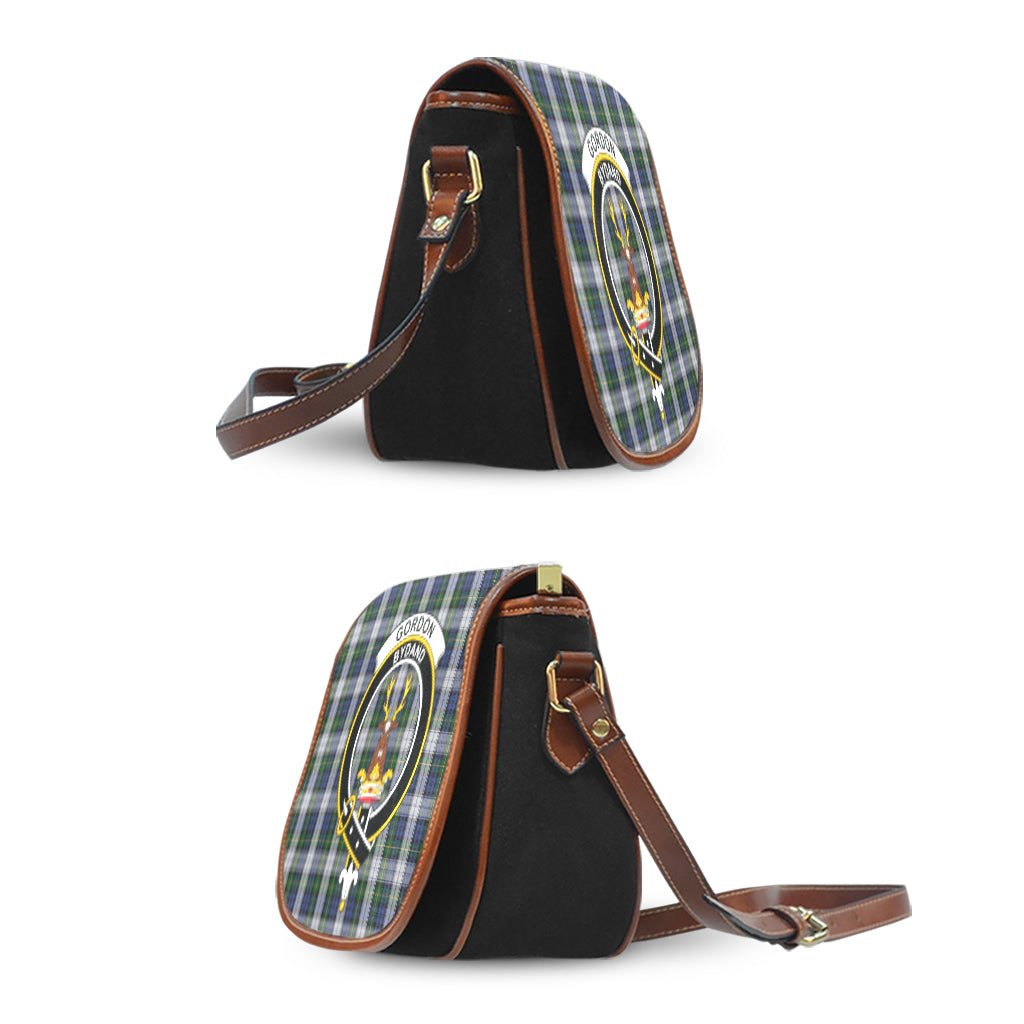 Gordon Dress Tartan Saddle Bag with Family Crest - Tartan Vibes Clothing