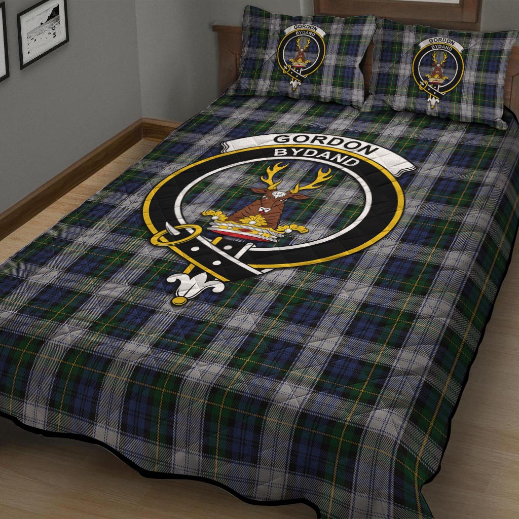 Gordon Dress Tartan Quilt Bed Set with Family Crest - Tartan Vibes Clothing