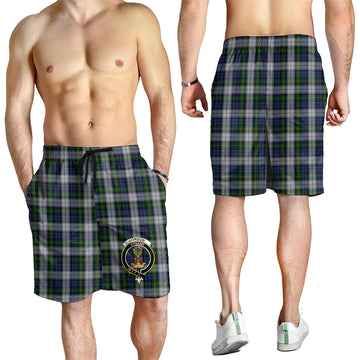 Gordon Dress Tartan Mens Shorts with Family Crest