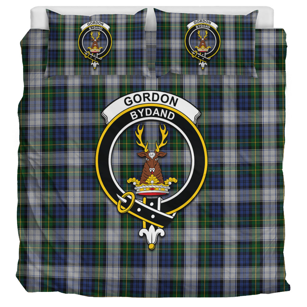 Gordon Dress Tartan Bedding Set with Family Crest UK Bedding Set UK Super King 104*94 inch - Tartan Vibes Clothing