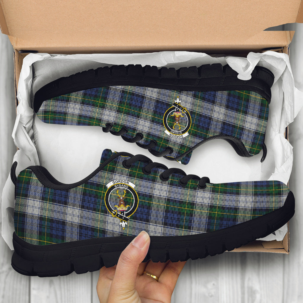 Gordon Dress Tartan Sneakers with Family Crest - Tartan Vibes Clothing