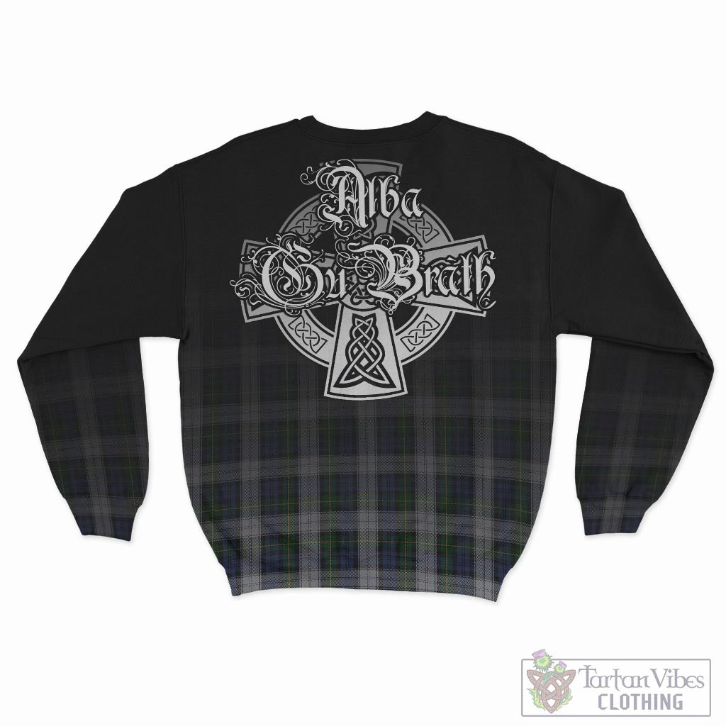 Tartan Vibes Clothing Gordon Dress Tartan Sweatshirt Featuring Alba Gu Brath Family Crest Celtic Inspired