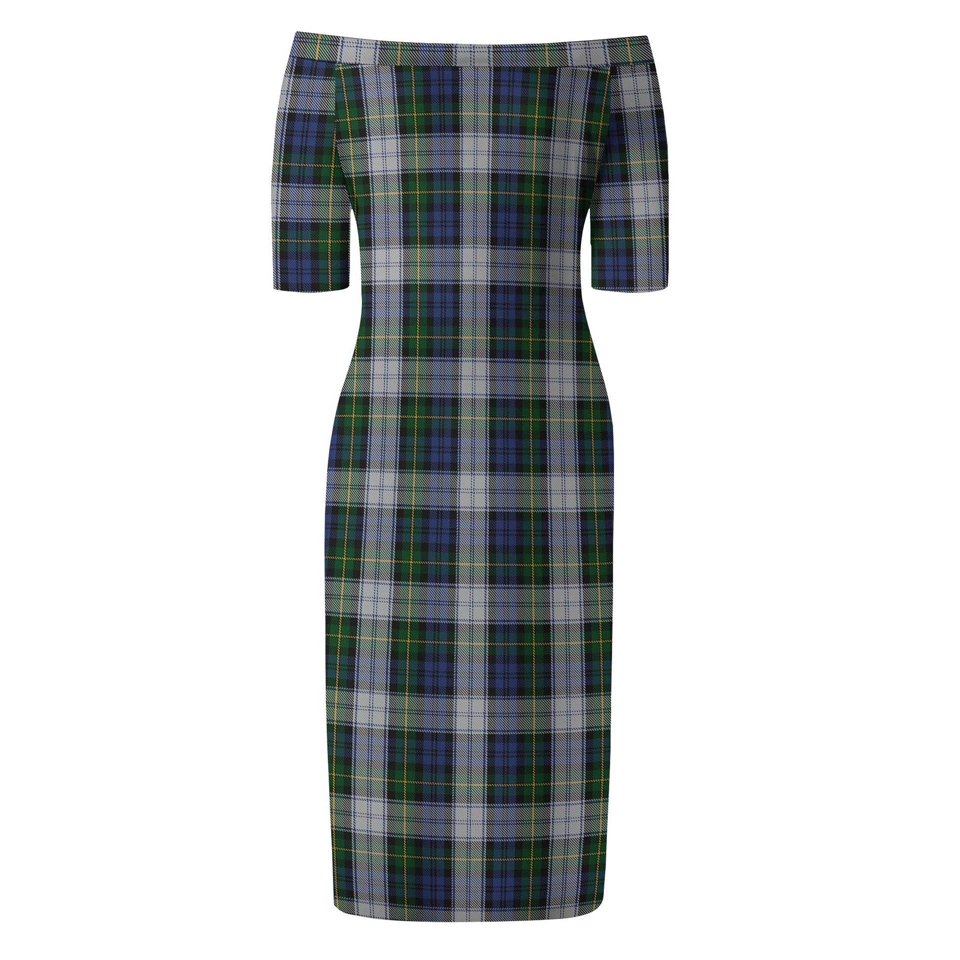 Gordon Dress Tartan Off Shoulder Lady Dress - Tartanvibesclothing