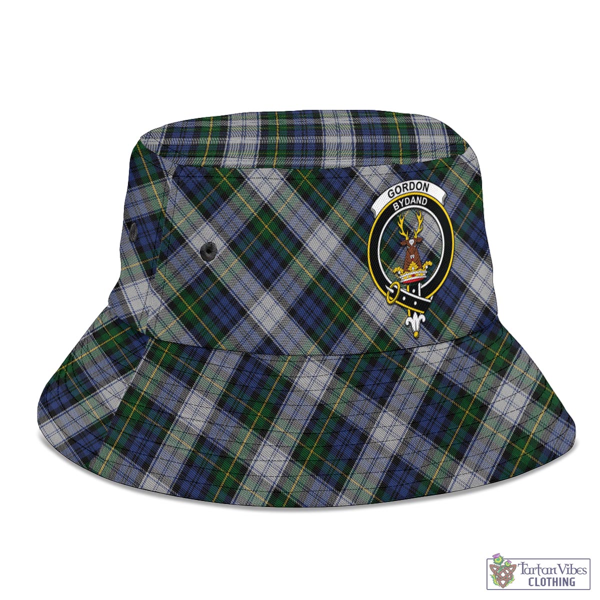 Tartan Vibes Clothing Gordon Dress Tartan Bucket Hat with Family Crest