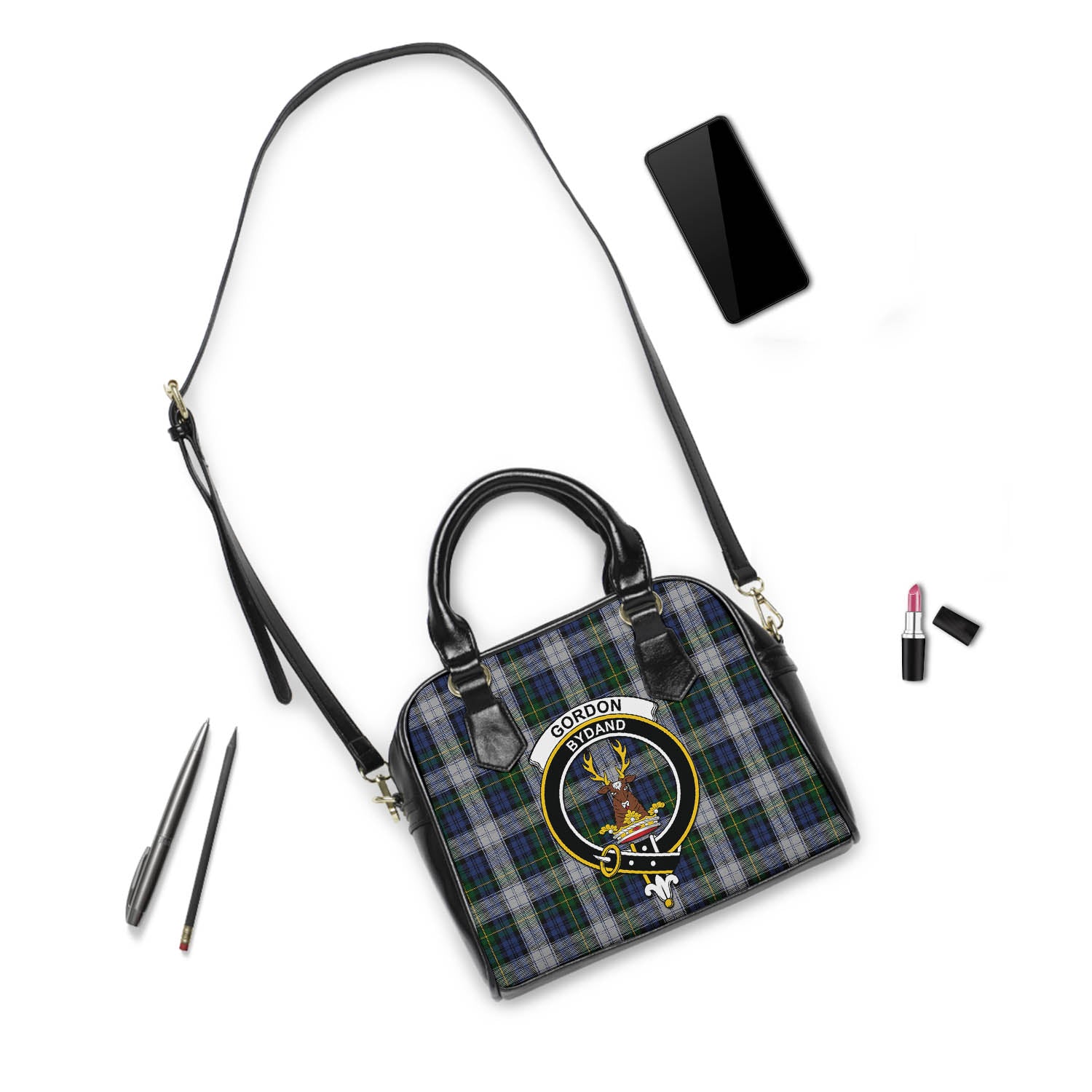 Gordon Dress Tartan Shoulder Handbags with Family Crest - Tartanvibesclothing