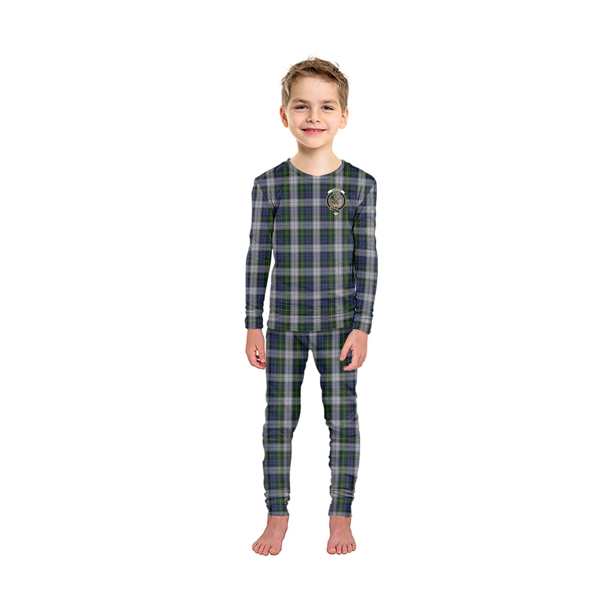 Gordon Dress Tartan Pajamas Family Set with Family Crest - Tartan Vibes Clothing