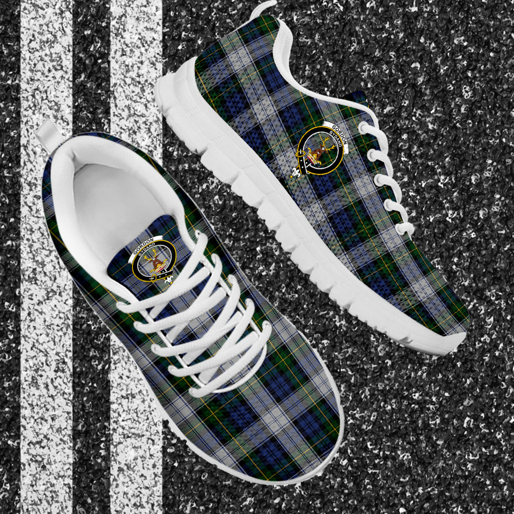 Gordon Dress Tartan Sneakers with Family Crest - Tartan Vibes Clothing