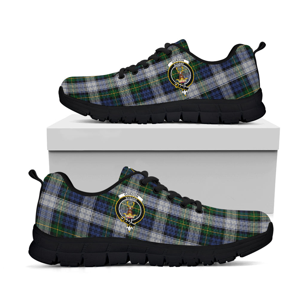 Gordon Dress Tartan Sneakers with Family Crest - Tartan Vibes Clothing