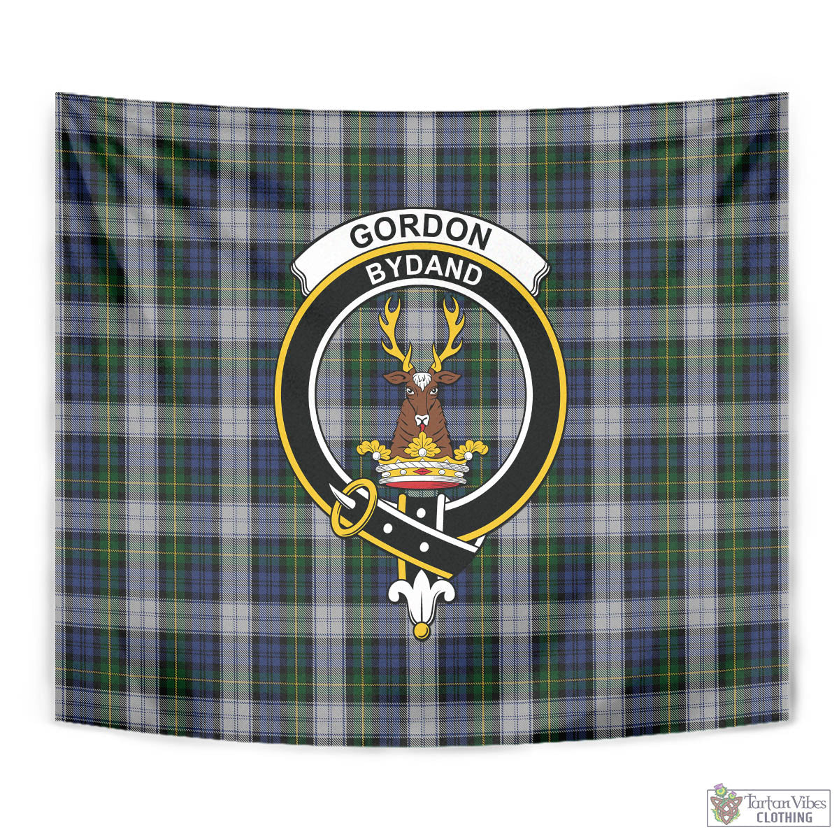 Tartan Vibes Clothing Gordon Dress Tartan Tapestry Wall Hanging and Home Decor for Room with Family Crest