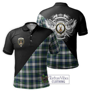 Gordon Dress Ancient Tartan Polo Shirt with Family Crest and Military Logo Style