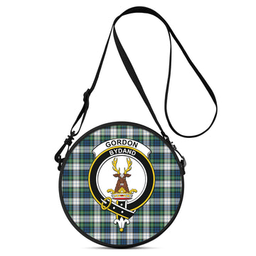 Gordon Dress Ancient Tartan Round Satchel Bags with Family Crest