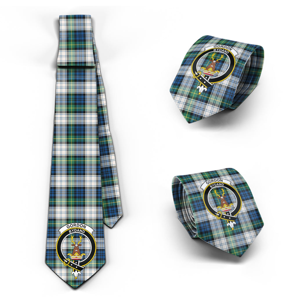 Gordon Dress Ancient Tartan Classic Necktie with Family Crest Necktie One Size - Tartan Vibes Clothing