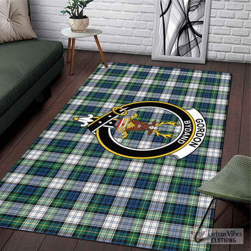 Gordon Dress Ancient Tartan Area Rug with Family Crest