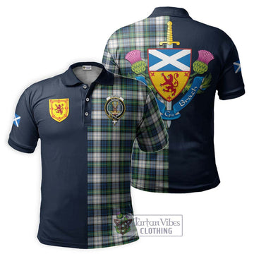 Gordon Dress Ancient Tartan Polo Shirt Alba with Scottish Lion Royal Arm Half Style