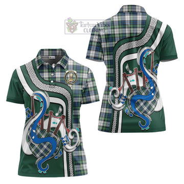 Gordon Dress Ancient Tartan Women's Polo Shirt with Epic Bagpipe Style