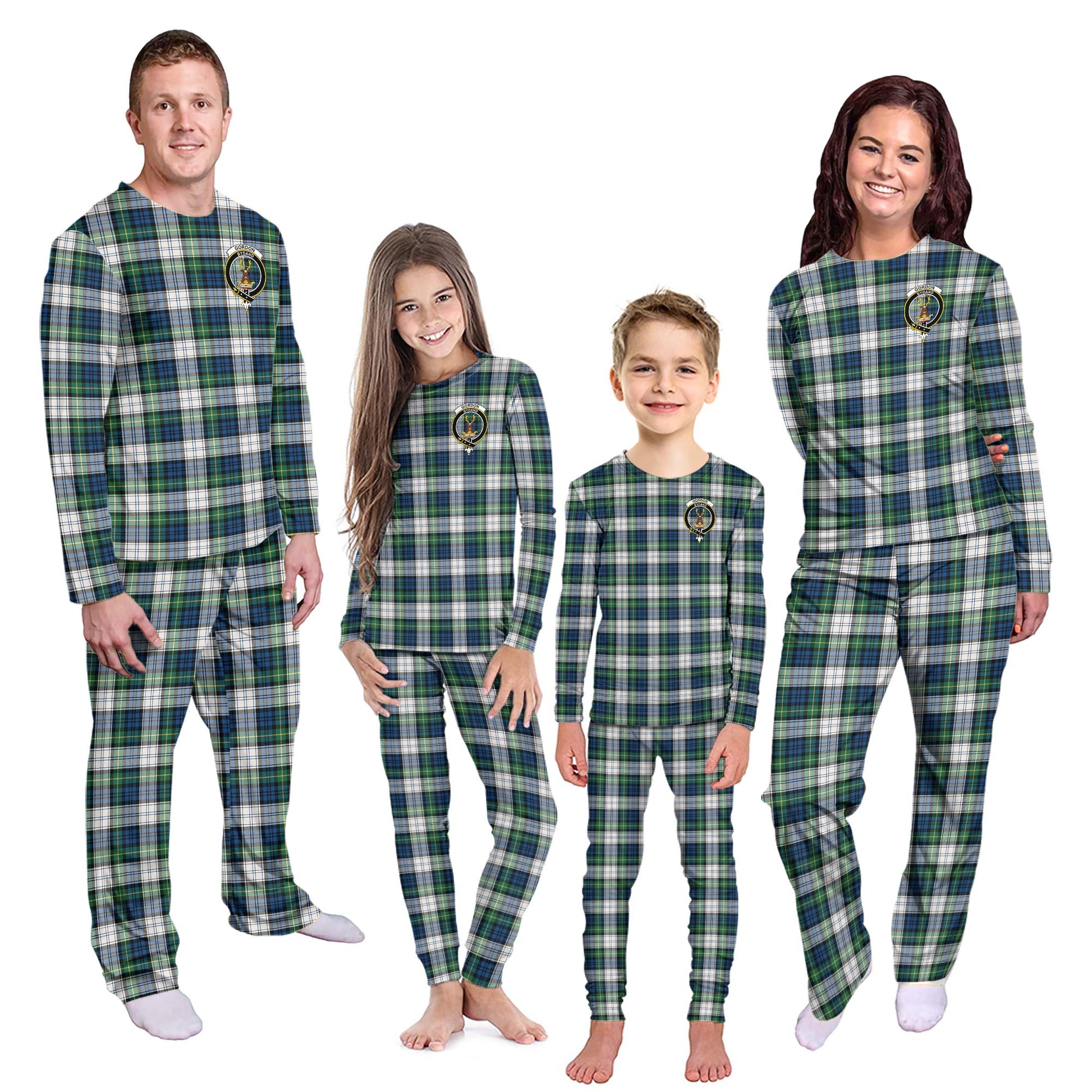 Gordon Dress Ancient Tartan Pajamas Family Set with Family Crest Kid - Tartan Vibes Clothing