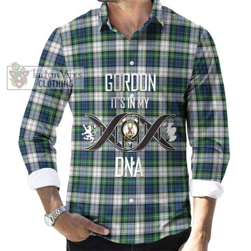 Gordon Dress Ancient Tartan Long Sleeve Button Shirt with Family Crest DNA In Me Style