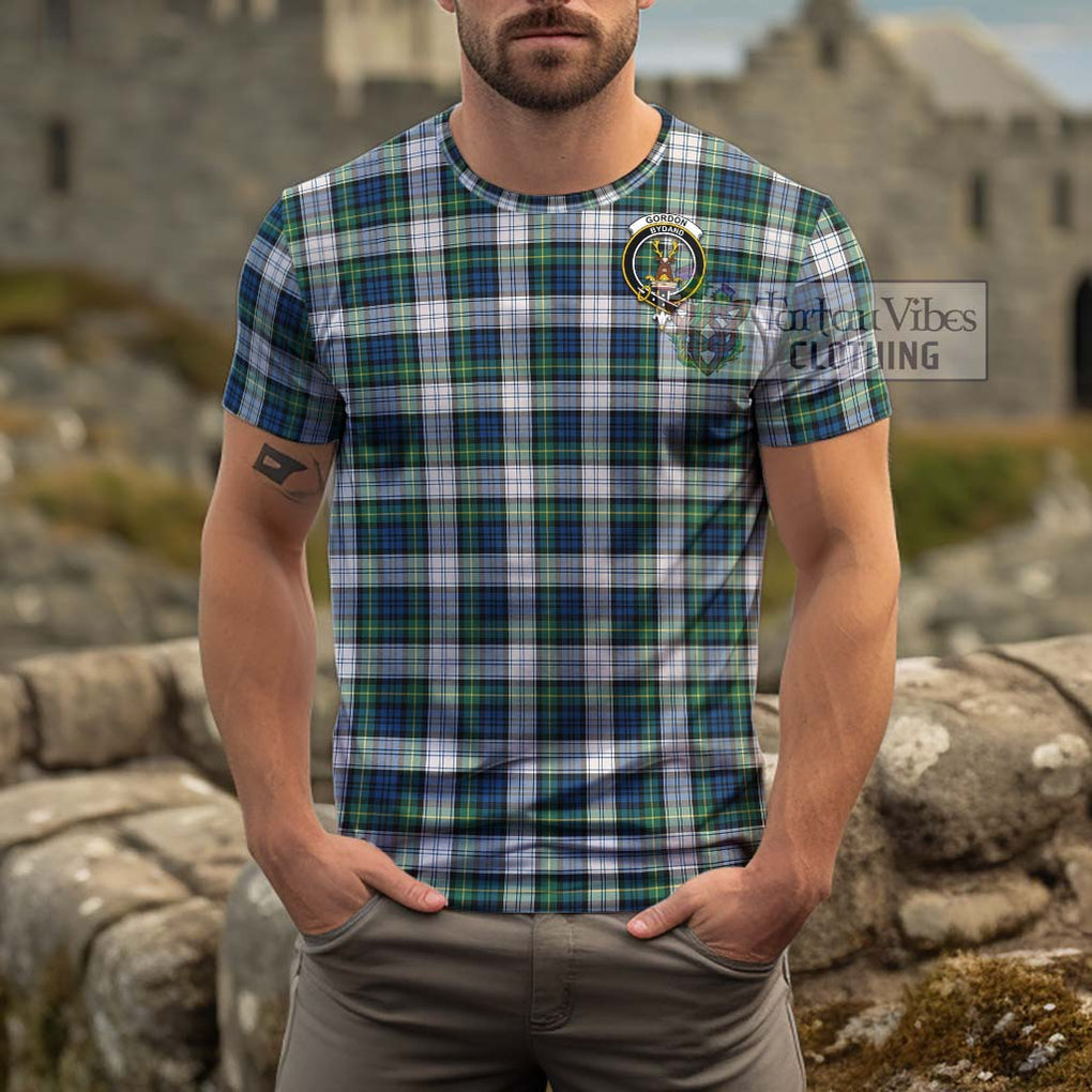 Gordon Dress Ancient Tartan Cotton T-Shirt with Family Crest Men's Shirt - Tartanvibesclothing Shop