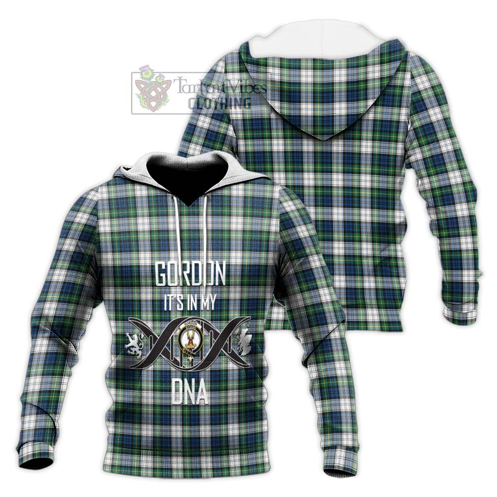 Gordon Dress Ancient Tartan Knitted Hoodie with Family Crest DNA In Me Style Unisex Knitted Pullover Hoodie - Tartanvibesclothing Shop