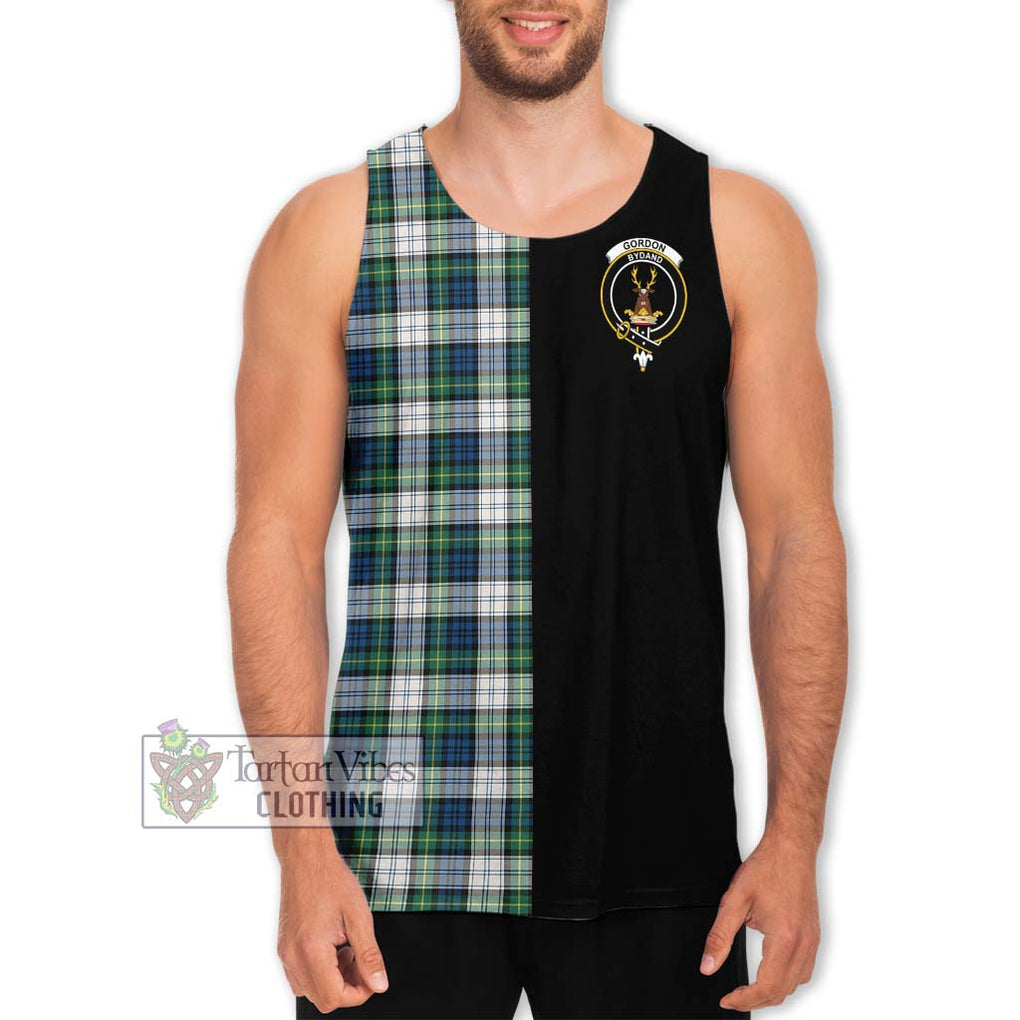 Gordon Dress Ancient Tartan Men's Tank Top with Family Crest and Half Of Me Style Men - Tartanvibesclothing Shop