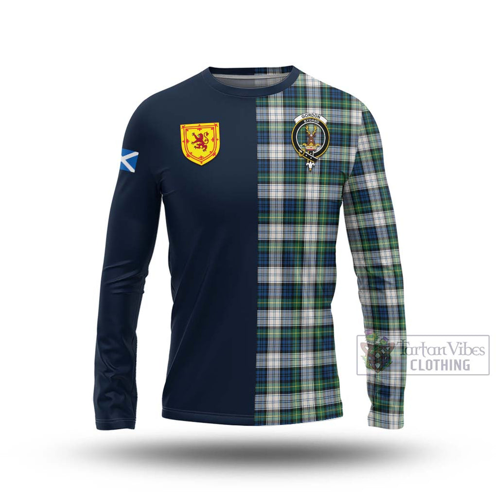 Tartan Vibes Clothing Gordon Dress Ancient Tartan Long Sleeve T-Shirt with Scottish Lion Royal Arm Half Style