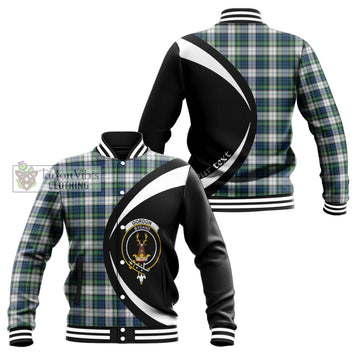 Gordon Dress Ancient Tartan Baseball Jacket with Family Crest Circle Style