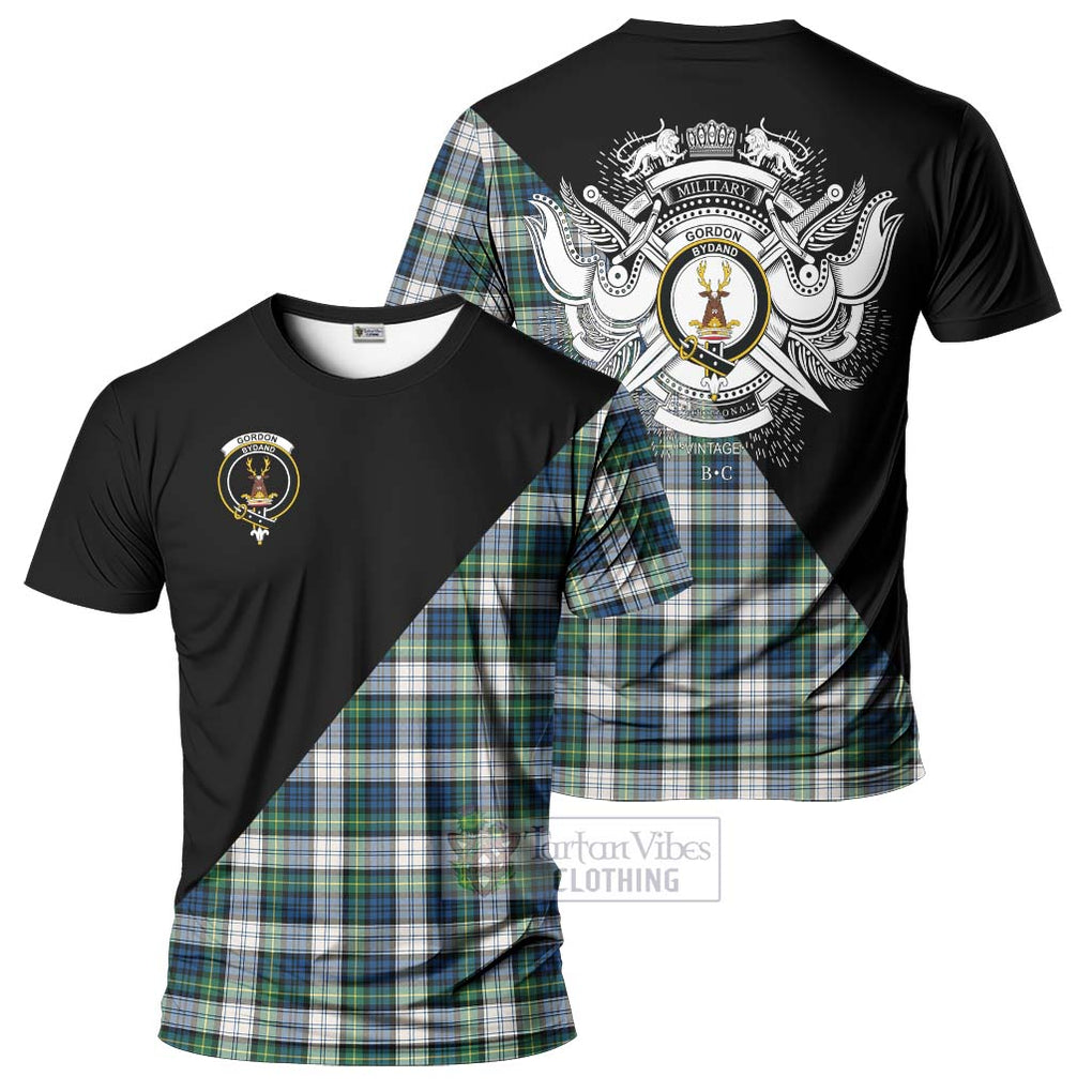 Gordon Dress Ancient Tartan T-Shirt with Family Crest and Military Logo Style Kid's Shirt - Tartanvibesclothing Shop