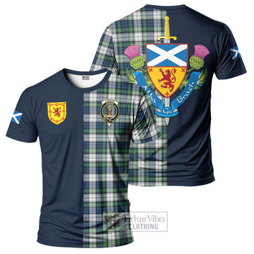 Gordon Dress Ancient Tartan T-Shirt Alba with Scottish Lion Royal Arm Half Style